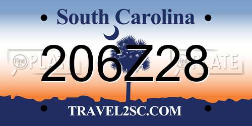206Z28 South Carolina License Plate