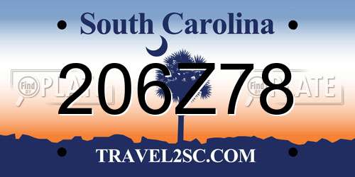 206Z78 South Carolina License Plate