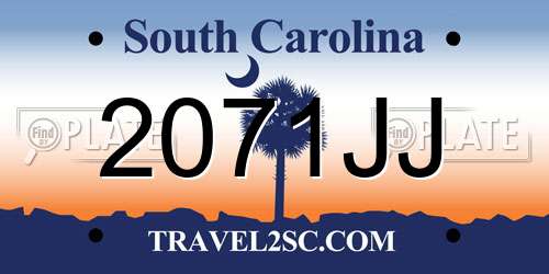 2071JJ South Carolina License Plate