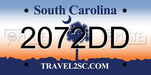 2072DD South Carolina License Plate