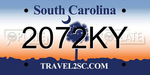 2072KY South Carolina License Plate