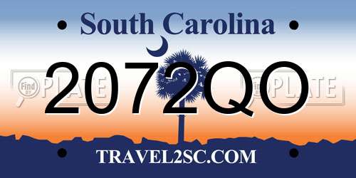2072QO South Carolina License Plate