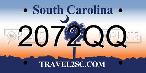 2072QQ South Carolina License Plate