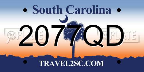2077QD South Carolina License Plate