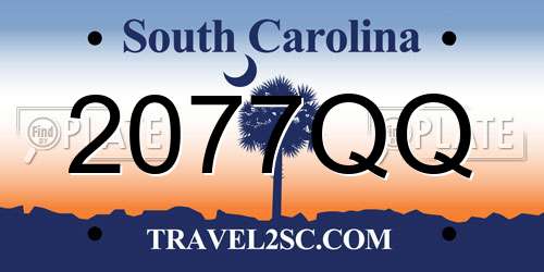 2077QQ South Carolina License Plate