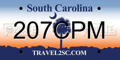 207CPM South Carolina License Plate