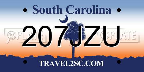207JZU South Carolina License Plate