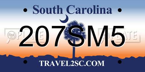 207SM5 South Carolina License Plate
