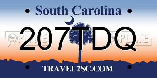 207TDQ South Carolina License Plate