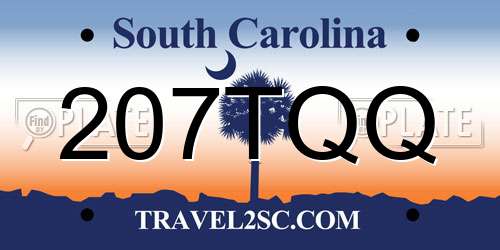 207TQQ South Carolina License Plate