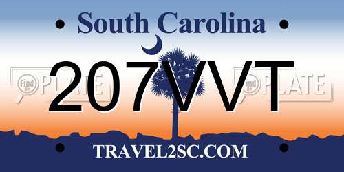 207VVT South Carolina License Plate