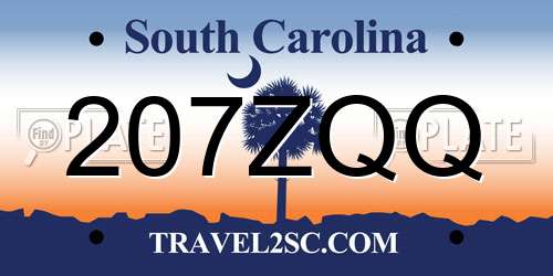 207ZQQ South Carolina License Plate