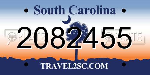 2082455 South Carolina License Plate
