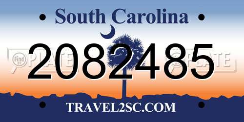 2082485 South Carolina License Plate