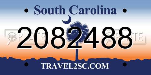 2082488 South Carolina License Plate