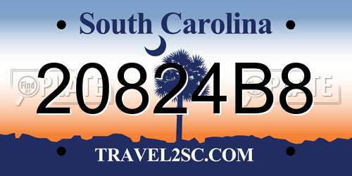 20824B8 South Carolina License Plate