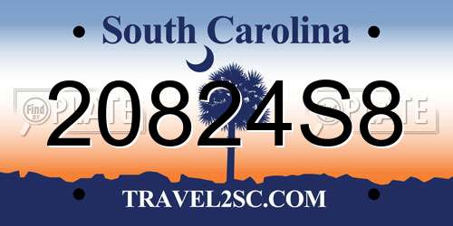 20824S8 South Carolina License Plate