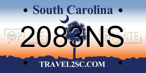 2083NS South Carolina License Plate