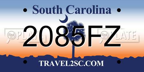 2085FZ South Carolina License Plate