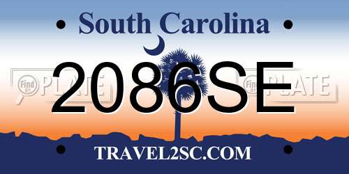 2086SE South Carolina License Plate