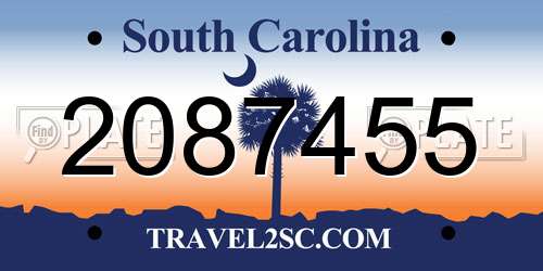 2087455 South Carolina License Plate