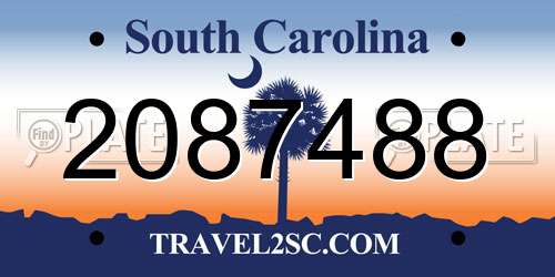 2087488 South Carolina License Plate