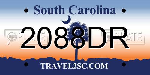 2088DR South Carolina License Plate