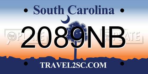 2089NB South Carolina License Plate