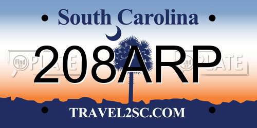208ARP South Carolina License Plate
