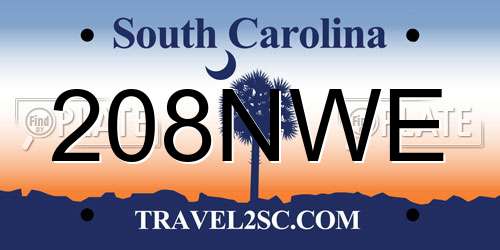 208NWE South Carolina License Plate