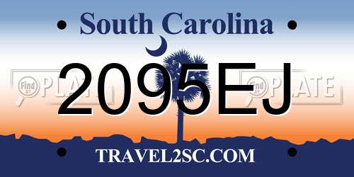 2095EJ South Carolina License Plate