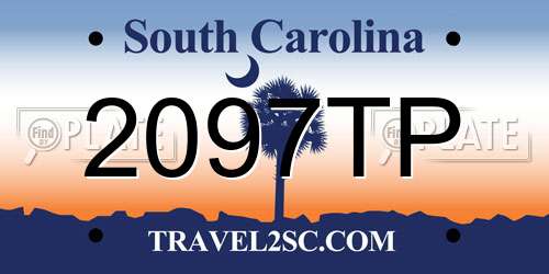 2097TP South Carolina License Plate