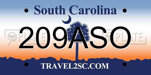 209ASO South Carolina License Plate
