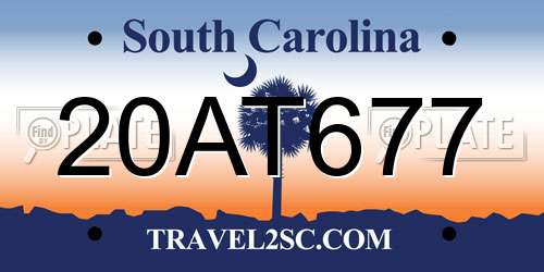 20AT677 South Carolina License Plate
