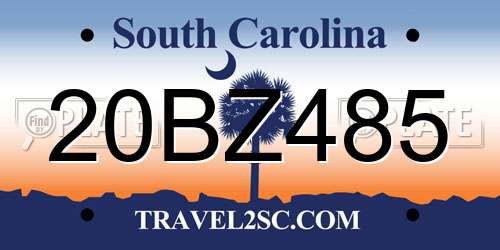20BZ485 South Carolina License Plate