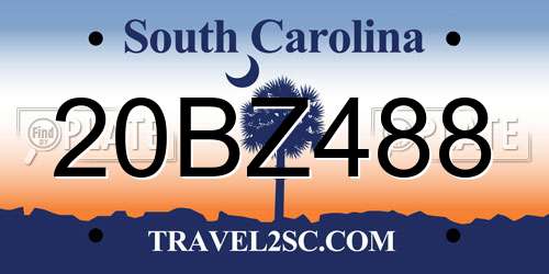 20BZ488 South Carolina License Plate
