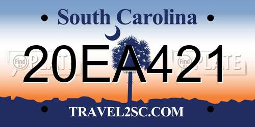 20EA421 South Carolina License Plate