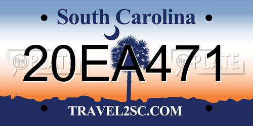 20EA471 South Carolina License Plate