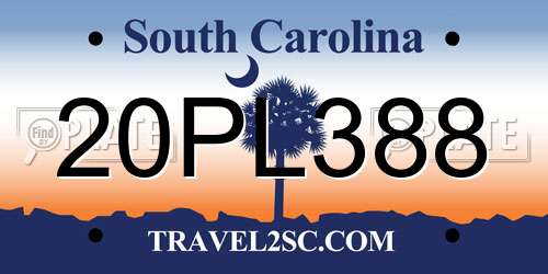 20PL388 South Carolina License Plate
