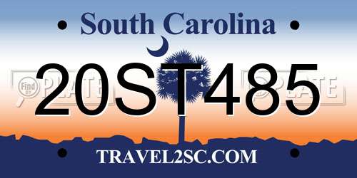 20ST485 South Carolina License Plate
