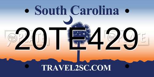 20TE429 South Carolina License Plate