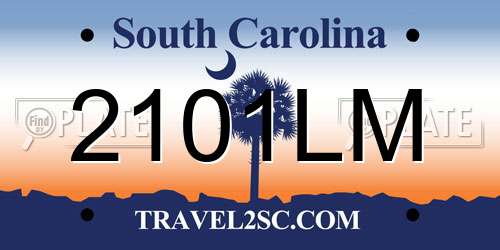 2101LM South Carolina License Plate