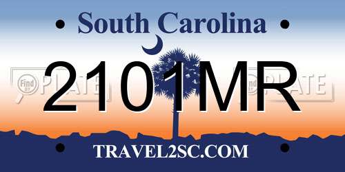 2101MR South Carolina License Plate