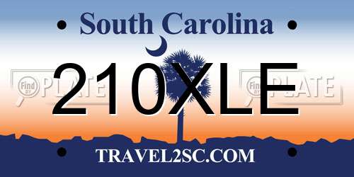 210XLE South Carolina License Plate