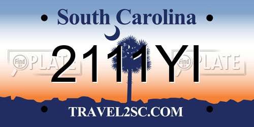 2111YI South Carolina License Plate