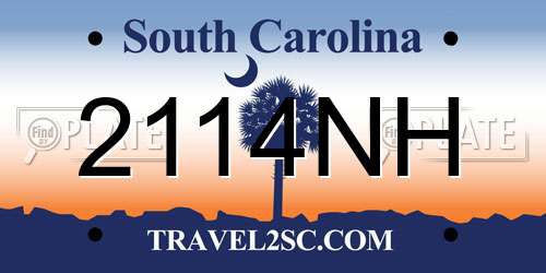 2114NH South Carolina License Plate