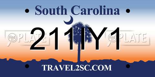 211IY1 South Carolina License Plate