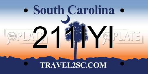 211IYI South Carolina License Plate