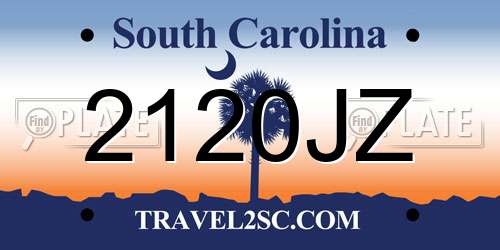 2120JZ South Carolina License Plate