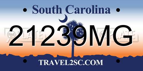 21239MG South Carolina License Plate